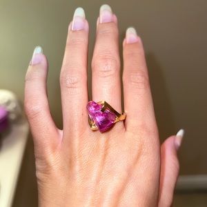14k Gold Strellman’s 585 Firestone Pink Topaz Ring